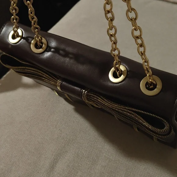 Zac Posen Z Spoke Leather Shirley Convertible Crossbody In Plum And Gold